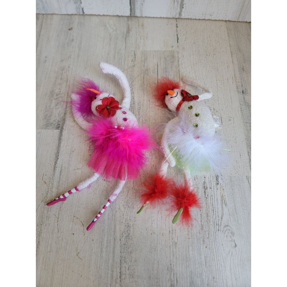 ballerina dancing snowman tutu Plush‎ ornament Xmas set